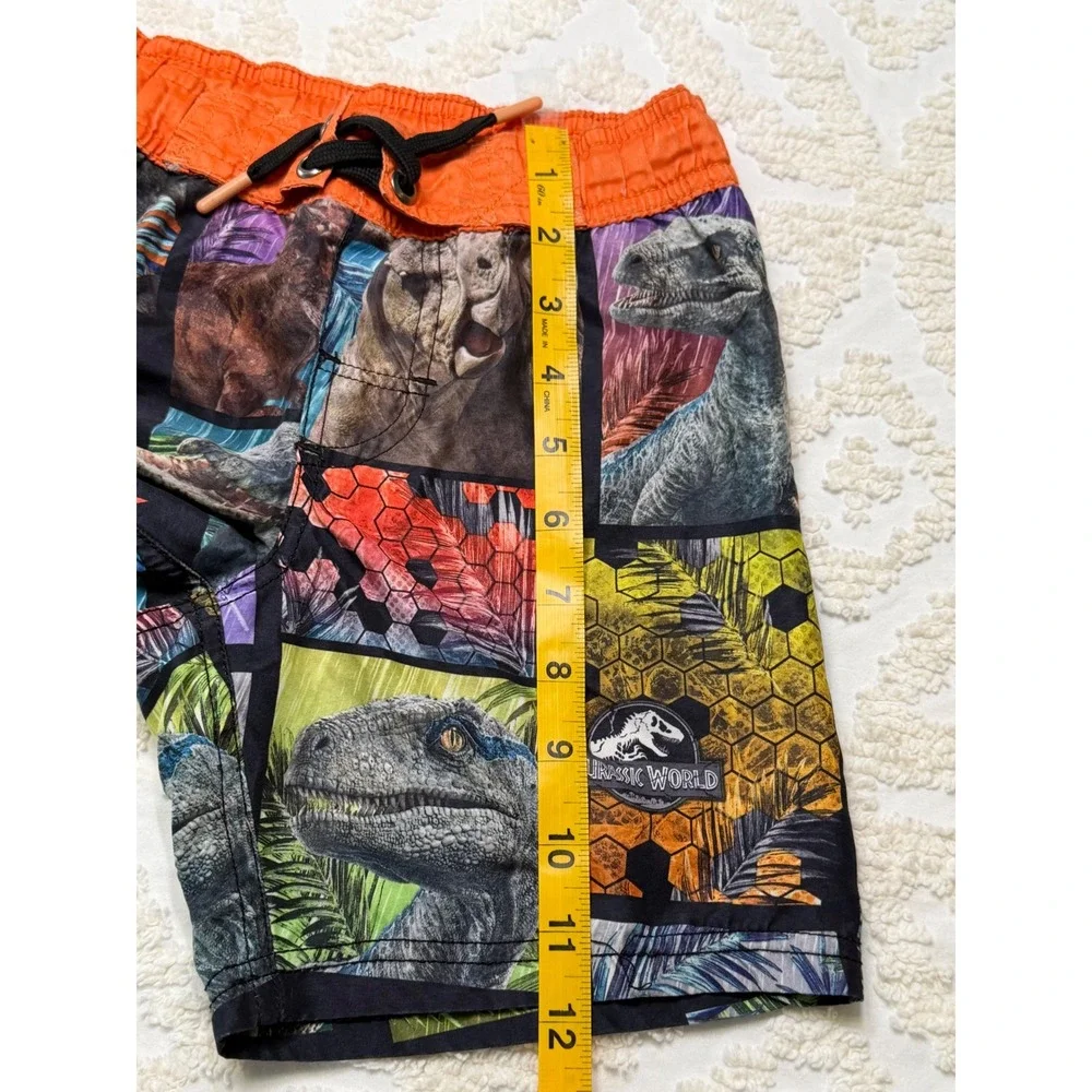 Jurassic World Dinosaur Graphic Swim Trunks Orange Multi XS 4/5 Boys‎ Swimwear